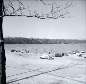 (The) Queensway, looking northwest at Grenadier Pond during construction