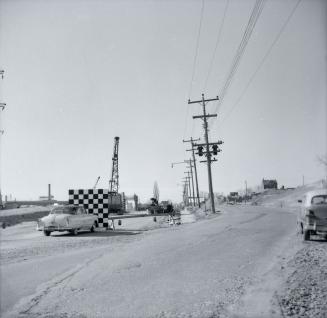 (The) Queensway, looking west from west of Humber River during construction