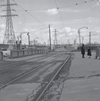 Lakeshore Boulevard West, looking northeast from west of The Queensway, showing T