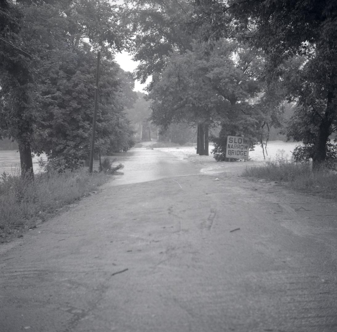 Humber River, looking e. to Old Albion Road bridge over Humber River