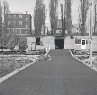 Toronto Canoe Club, Lakeshore Boulevard West, south side, west of Dowling Avenue, showing aftermath of fire