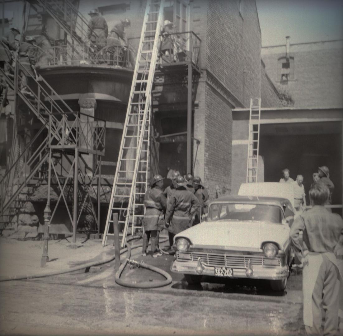 Gerrard Street East, north side, between Church & Mutual Streets, aftermath of fire caused by explosion of motor car's gas tank while car being welded