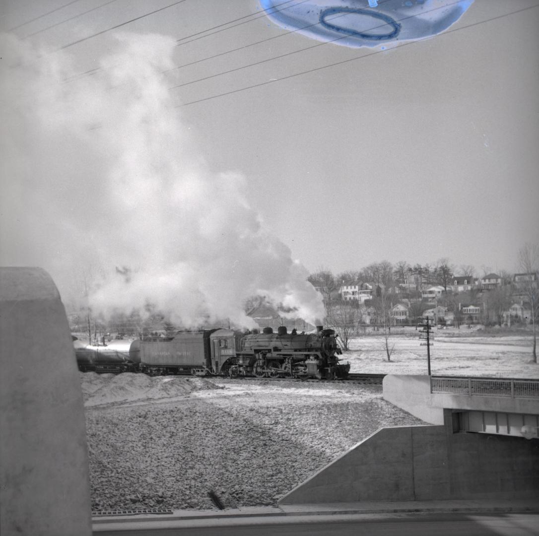 C.P.R. tracks, looking west over Royal York Road