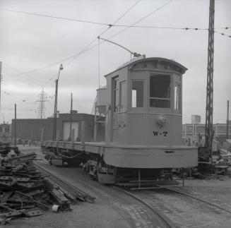 Image shows a TTC construction car.