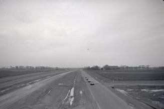 Highway 427, looking south from Burnhamthorpe Road overpass, during construction