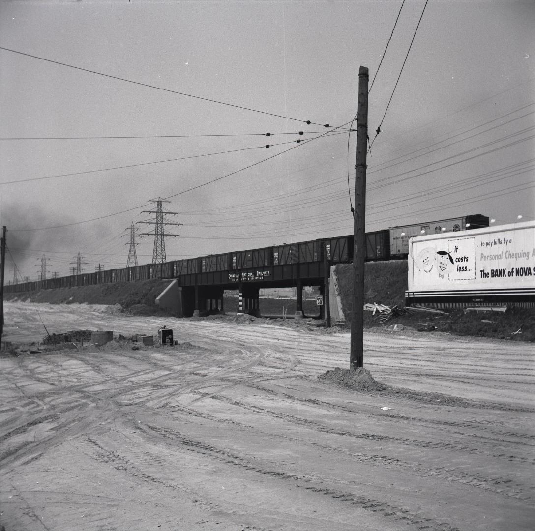 (The) Queensway, looking west from Lakeshore Boulevard West to subway under C