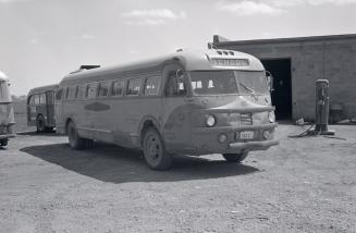 Danforth Bus Lines, bus #40, at garage, Dufferin St