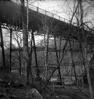 Sherbourne St., bridge north of Bloor Street East, looking northwest