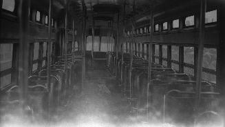 Image shows an interior of a TTC rail car. 