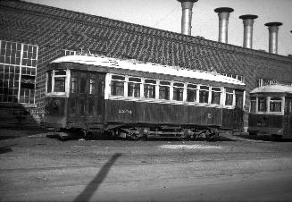 Image shows a few out of service rail cars.