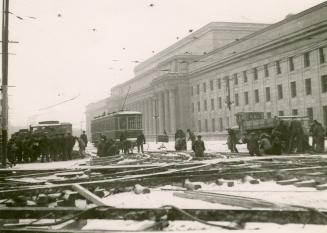 Front Street West, looking southeast at York St