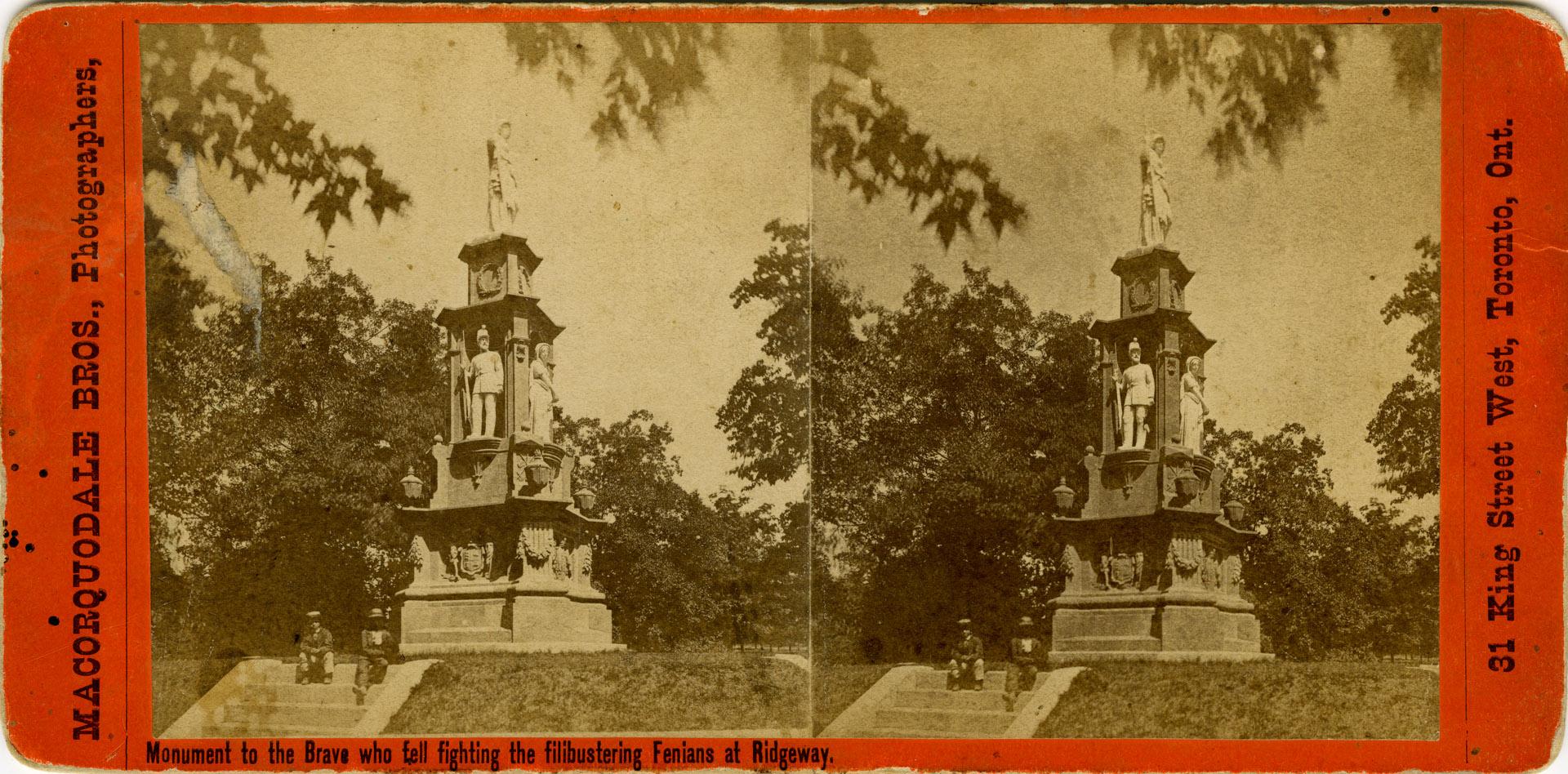 Volunteers' Monument, Queen's Park, west side Queen's Park Crescent West, south of Wellesley St