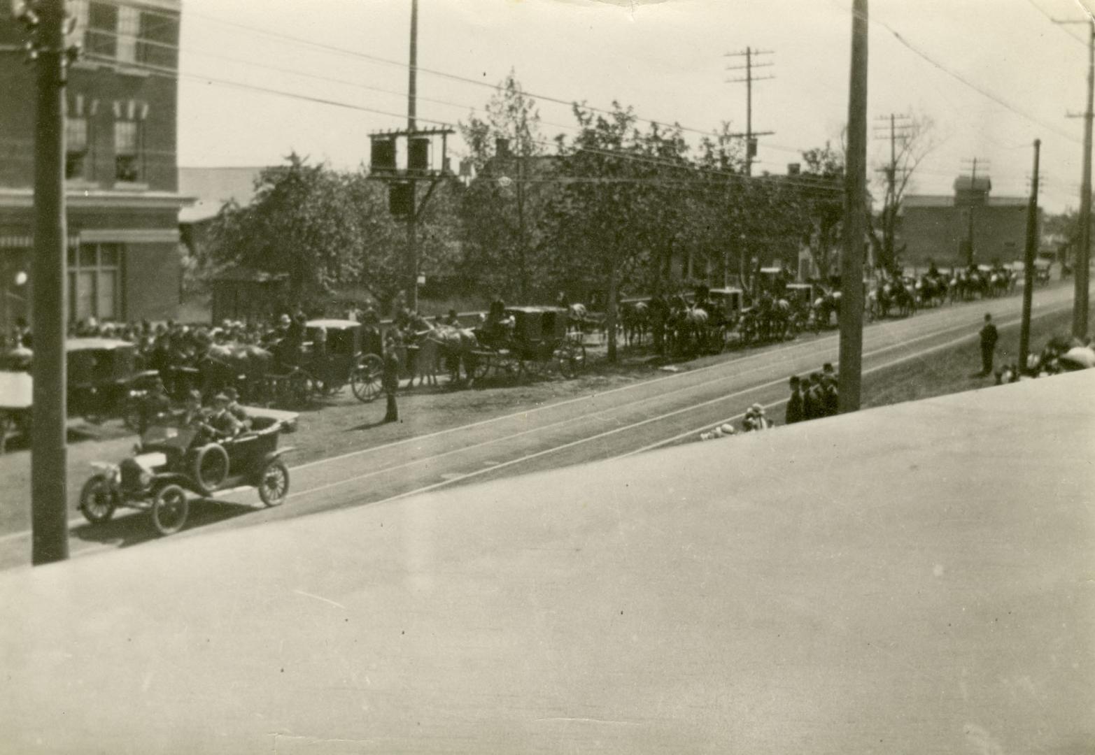 Empringham, George, Funeral Procession, in front of Empringham Hotel, Danforth Avenue, s