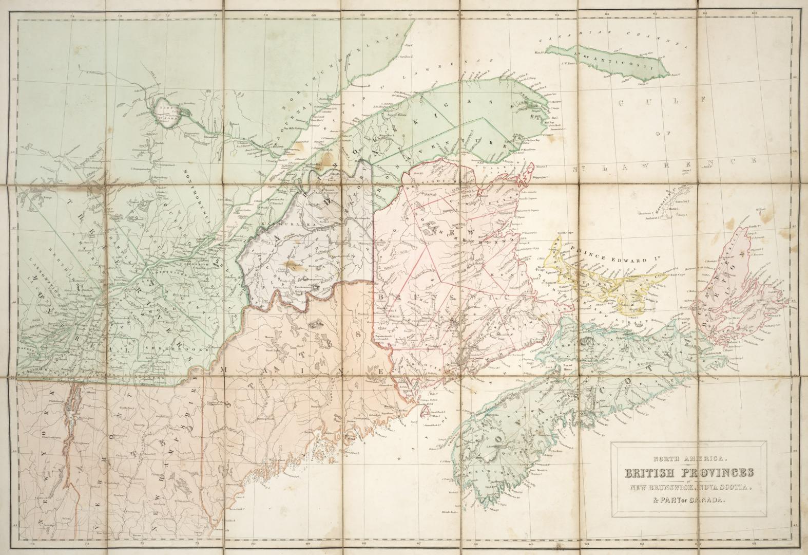 North America, British Provinces of New Brunswick, Nova Scotia & Part of Canada