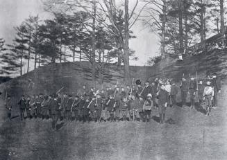 Boys drilling on hills south of Hogarth Avenue