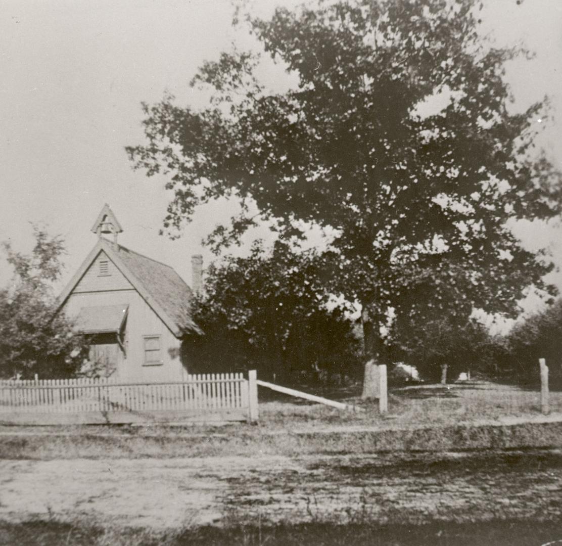 Image shows a residential house with a big tree on the right side.