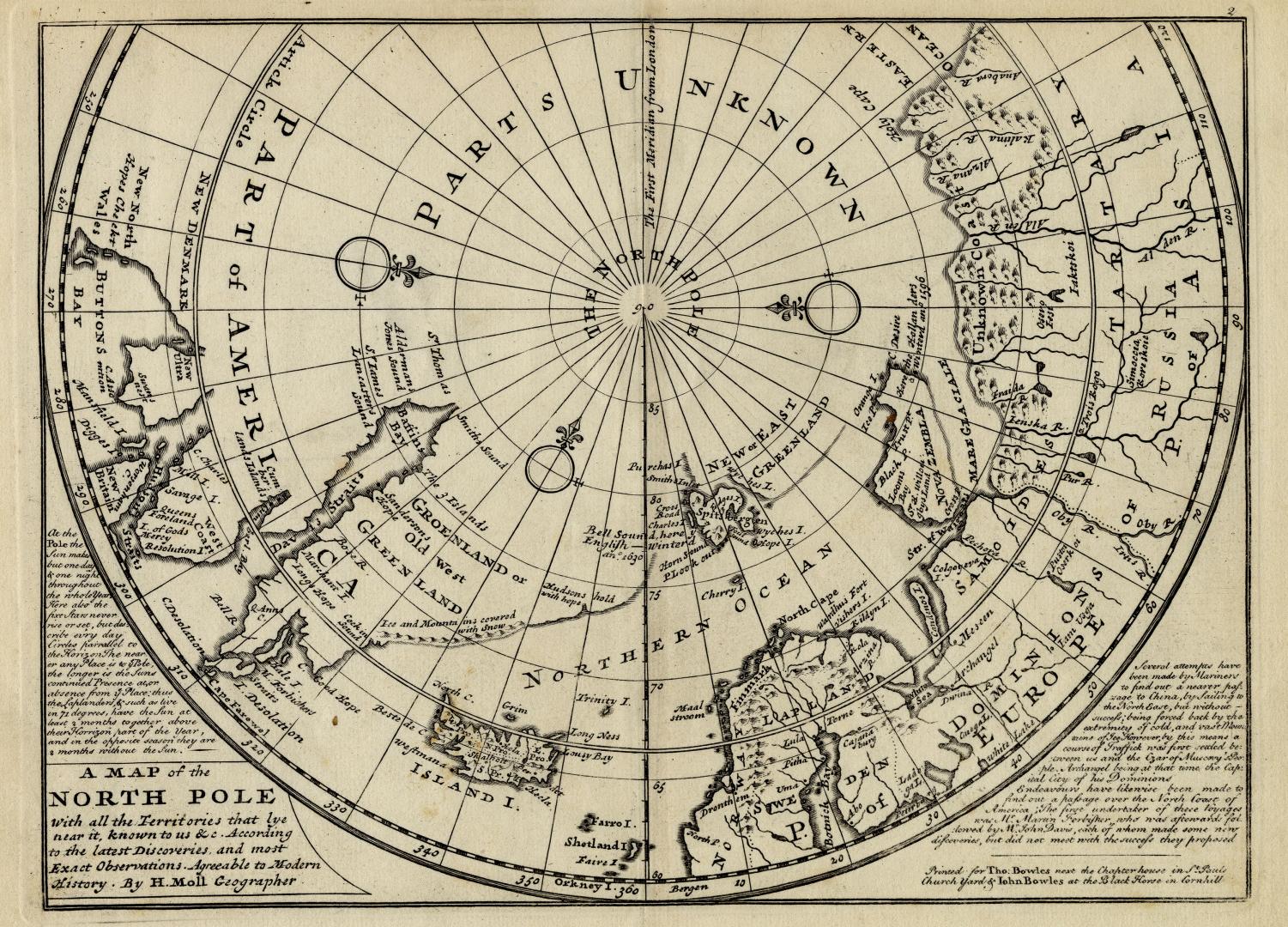 A map of the North Pole with all the territories that lye near it, known to us &c according to the latest discoveries, and most exact observations agreeable to modern history