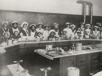 Boulton Avenue Public School, Boulton Avenue, east side, north of First Avenue, INTERIOR, home economics class