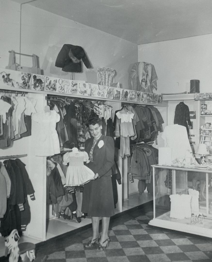 Teddy Shop, children's wear, Danforth Avenue, north side, between Chester & Arundel Aves