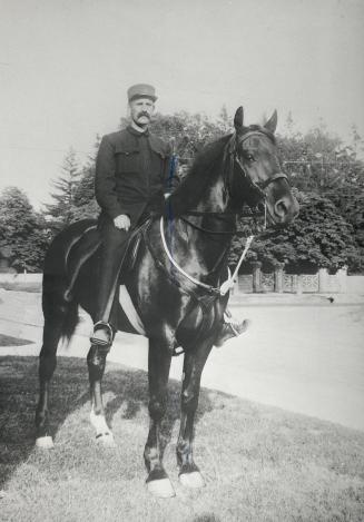 Image shows Mcintosh, John James, as chief of police, Town of North Toronto, mounted on a horse…