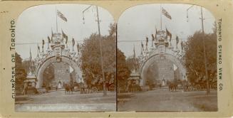 George V, visit to Toronto, 1901, arch, Queen's Park Crescent, north of College St