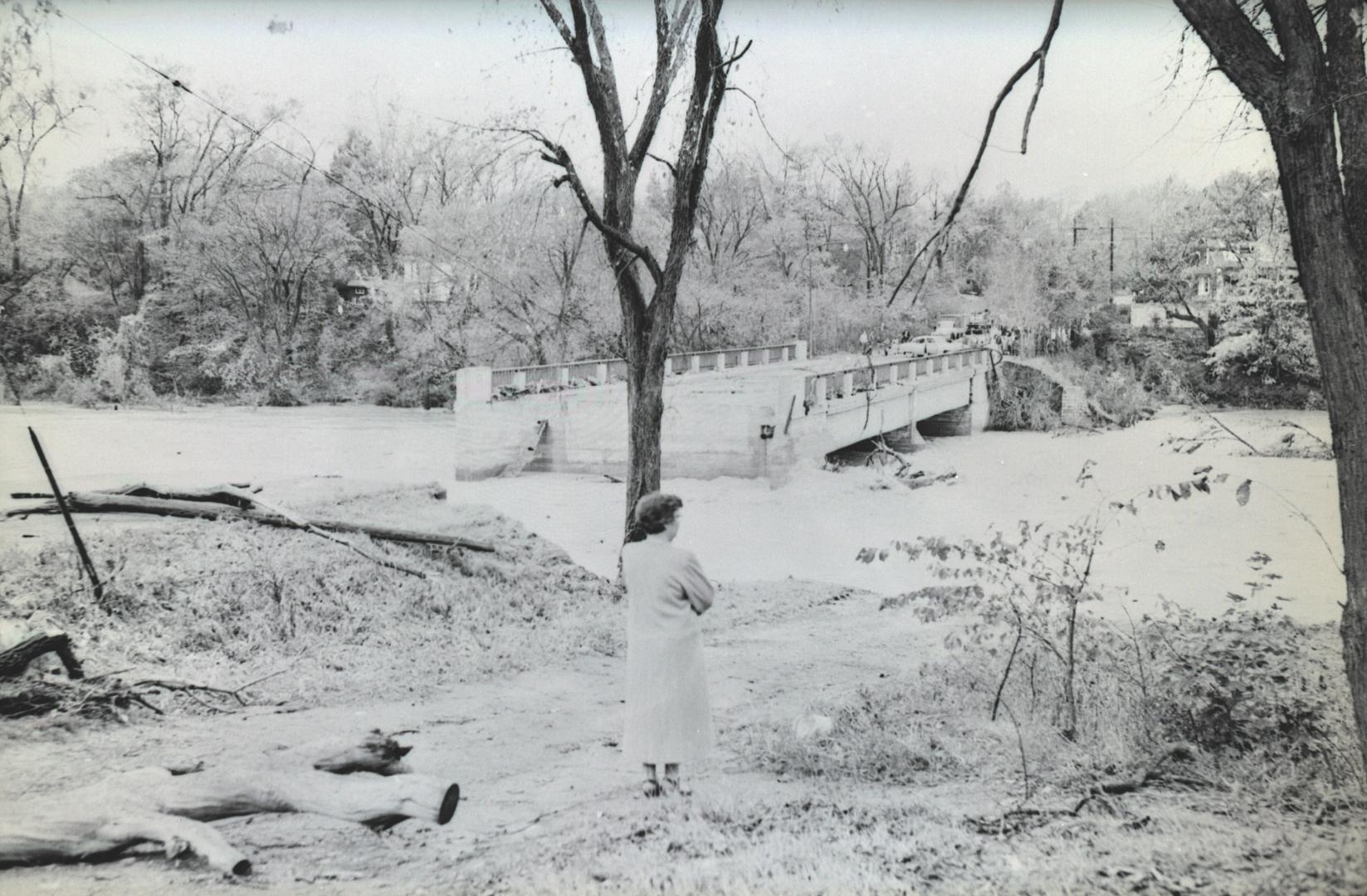 Humber River, looking southwest to Lawrence Avenue West bridge