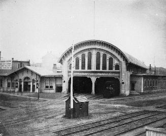 Great Western Railway Station, Yonge Street, northeast corner Esplanade E