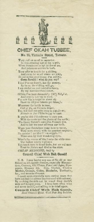Chief Okah Tubbee, no. 15 Victoria Street, Toronto