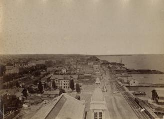 Image shows a street view along the lake.