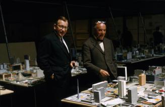 Eero Saarinen and Ernesto Rogers, judges for the City Hall and Square Competition, Toronto, 1958