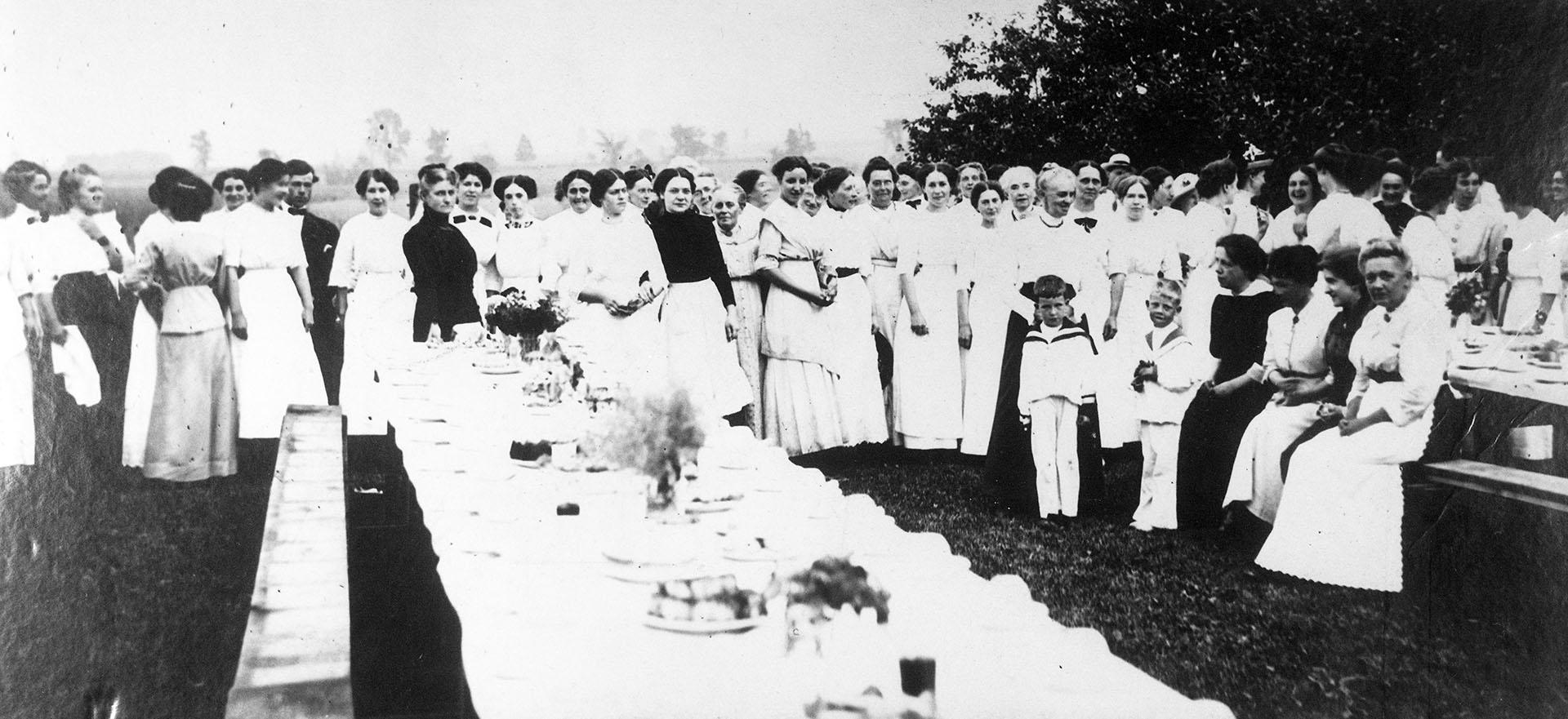 Bell barn raising, tea table