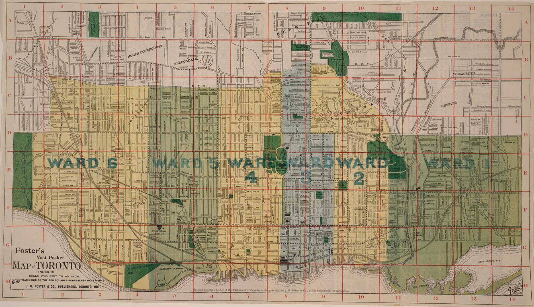 Foster's vest pocket map of Toronto indexed