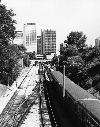 Yonge Street subway, looking north from Imperial Street to Eglinton Avenue, Toronto, Ontario. I…