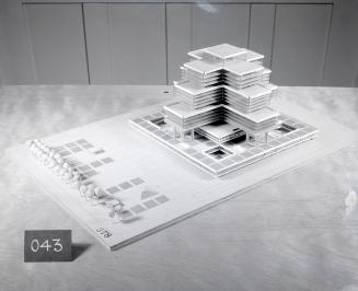 Wilhelm Holzbauer entry, City Hall and Square Competition, Toronto, 1958, architectural model