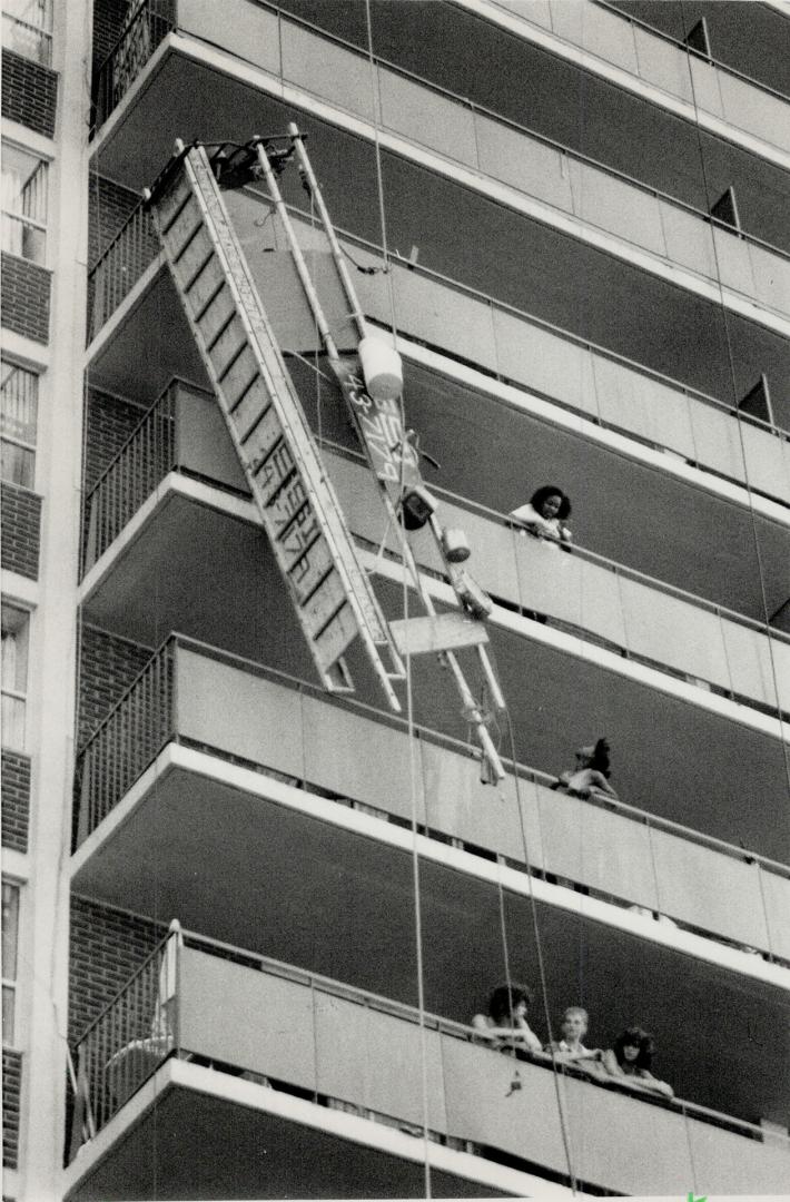 Fatal fall: The scaffolding on which two men were working at a Scarborough apartment broke yesterday sending Dominic Testani falling 10 storeys to his death