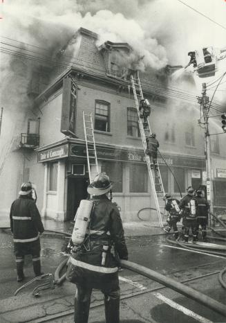 Hotel burns. Children playing with matches are blamed for a $100,000 fire which gutted the top floor of the Duke of Connaught Hotel, on Queen St. W., (...)