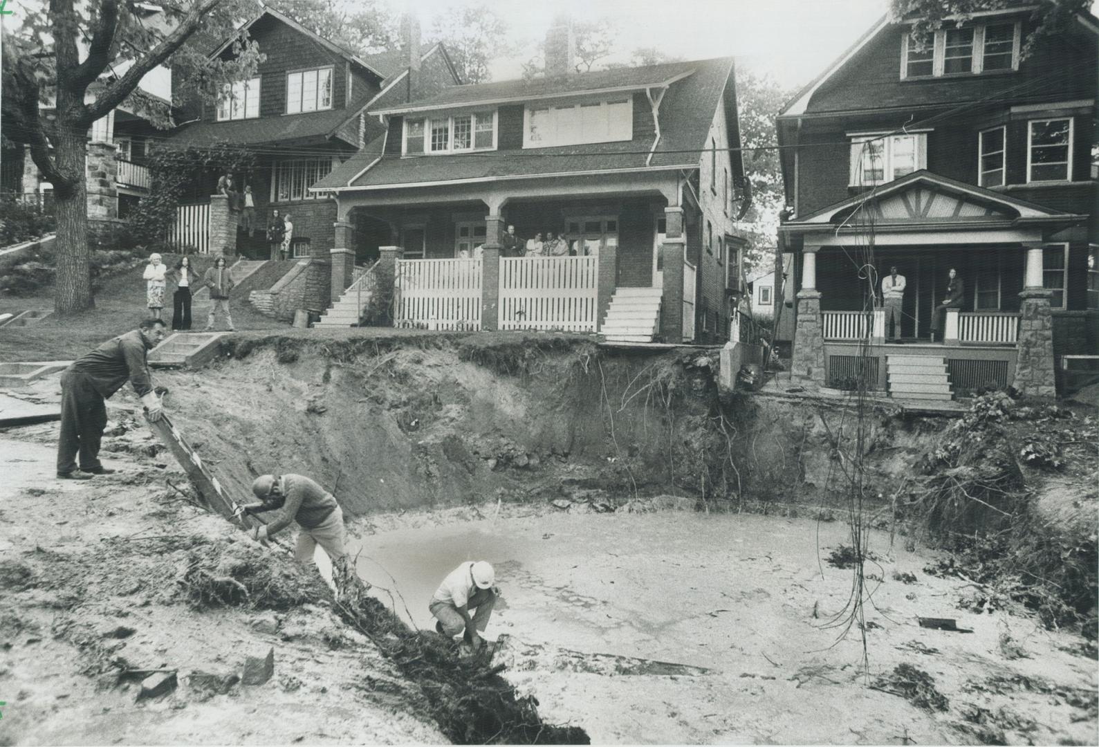 A 30-foot hole on Glendonwynne Rd