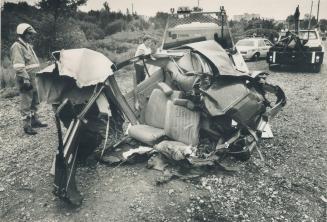 Commuters delayed. A GO train tore apart a stalled car early today moments after its driver jumped out and ran from the tracks on Scarborough Golf Clu(...)