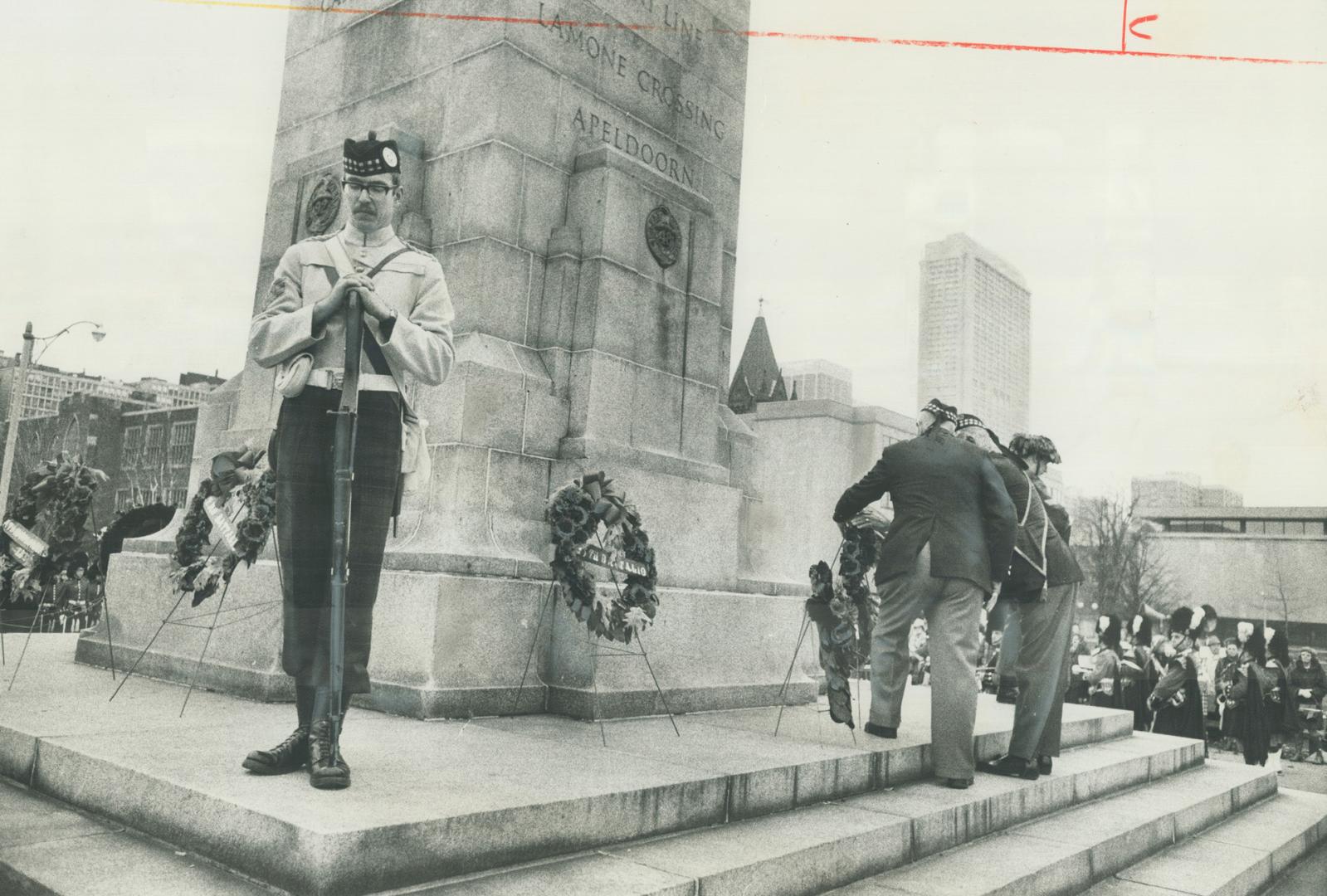 Veterans lay wreath at Cenotaph during the recent Remembrance Day ceremonies