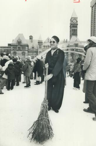 Man with broom was among scenes reminiscent of Holland at the festivities