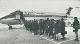 Commercial airliners such as Air Canada's would land their passengers and pick up U