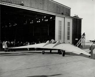 A Tailless Glider which looks like a bat in flight has been flying over Edmonton and Northern Alberta in tests seeking information for development of the flying wing