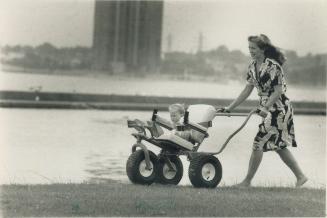 Head for the hills mom! One-year-old Olivia Plummer test rides a new type of allterrain stroller called The Adventurer for the manufacturer. She and h(...)