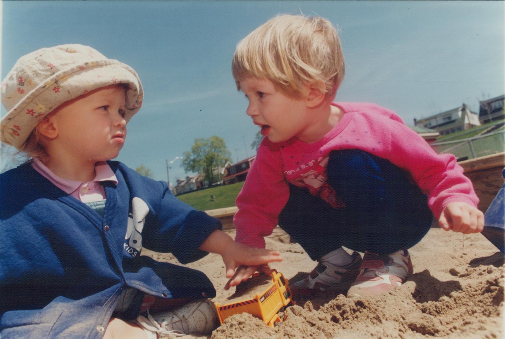 Samantha Cowan, 2 (left) and Elizabeth Frans, 3