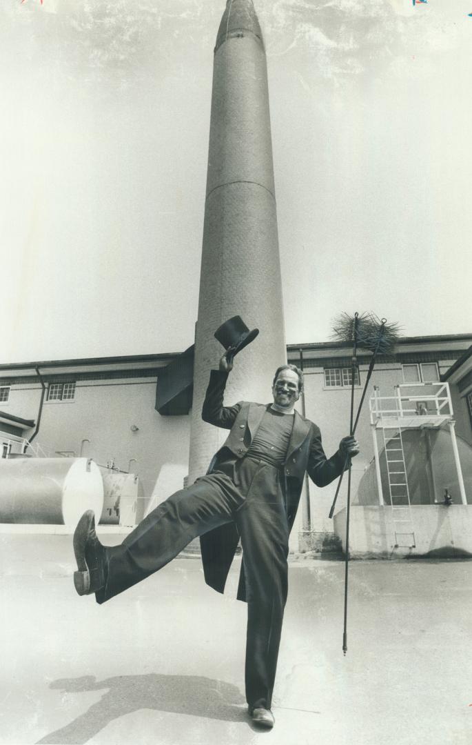 New Career's a clean sweep. In traditional top hat and tails, Oshawa chimney sweep Don Harland dances in front of only smoke-stack he can't handle. he(...)