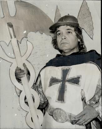 Grabbed as a crusader, Jacques Auger is seen at the rehearsal for the Marian Congress pageant in Ottawa