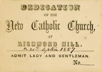 Dedication of the New Catholic Church