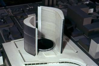 Viljo Revell entry, City Hall and Square Competition, Toronto, 1958, architectural model, stage two