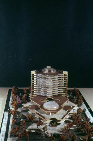 Leslie P. Cruise, Jr. entry, City Hall and Square Competition, Toronto, 1958, architectural model