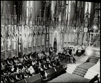 Sanctuary in the basilica at Ottawa during the liturgical reception is shown here